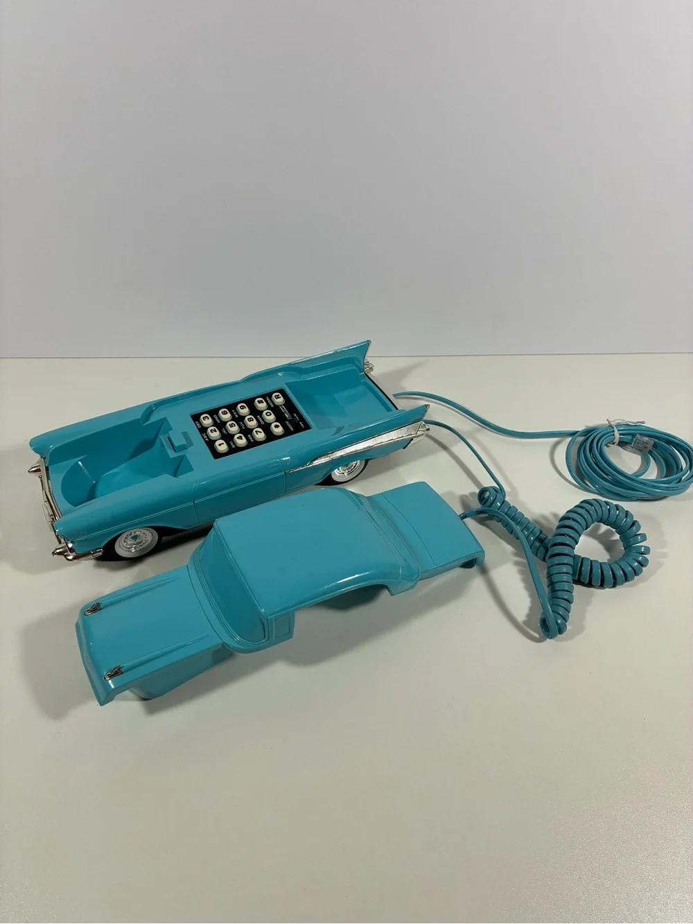 Vintage Telemania 1957 Chevy Bel Air Car Telephone Teal Aqua Blue ‘57 Chevrolet